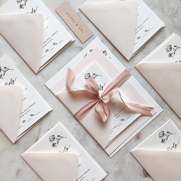 partecipazioni matrimonio rosa cipria